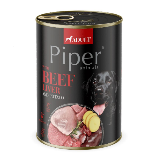 Piper Adult Dog - Консервирана храна за израснали кучета с телешки дроб и картофи, 400гр